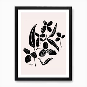 Abstract Floral White    Art Print