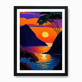 Tropical Bay Sunset Art Print