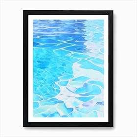 Swimming Pool Pattern Water Waterscape Marble Acrylic Painting 1 Art Print