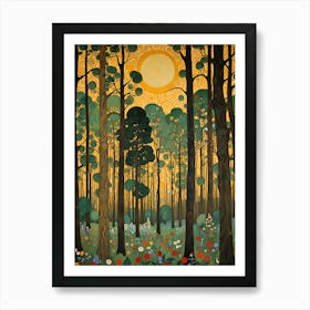 Forest Inspired by Gustav Klimt Poster