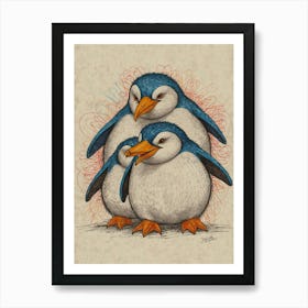 Penguin Family 1 Art Print