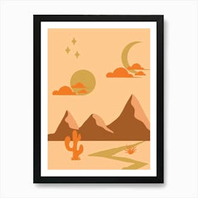 Cactus In The Desert 1 Art Print