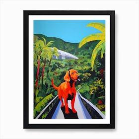 A Painting Of A Dog In Eden Project Garden, United Kingdom In The Style Of Pop Art 03 Art Print