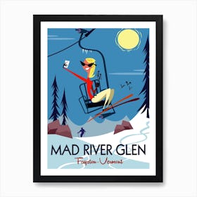 Mad River Glen Vermont Ski Poster Art Print