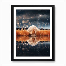 Cosmic yurt in a cosmic field 2 Art Print