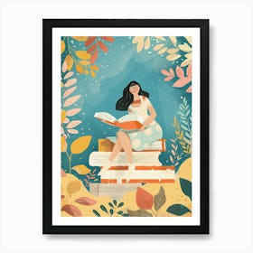 Girl Reading A Book 1 Art Print