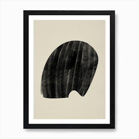 Black Bold Object On Beige 01 Art Print