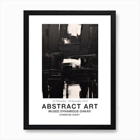 Black Brush Strokes Abstract 3 Exhibition Poster Art Print
