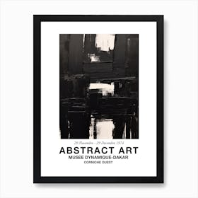 Black Brush Strokes Abstract 3 Exhibition Poster Poster