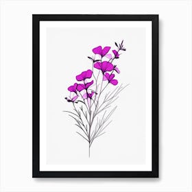 Phlox Floral Minimal Line Drawing 1 Flower Art Print