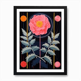 Peony 5 Hilma Af Klint Inspired Flower Illustration Art Print