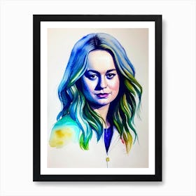 Brie Larson In Room Watercolor 2 Art Print