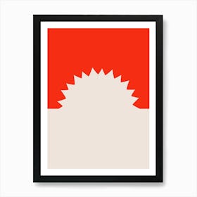 Retro Minimal Sunset Red Art Print