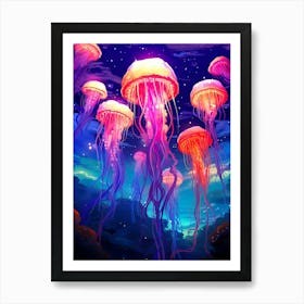 Jellyfish In The Sea 1 Art Print