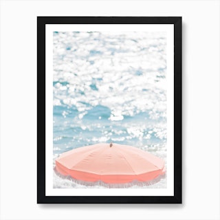 French Riviera Orange & Blue Art Print