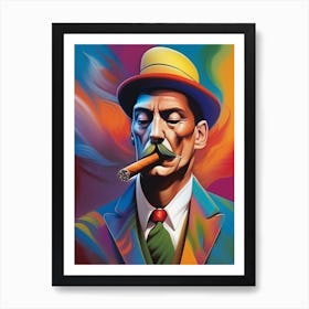 Distinguished Gentleman Smoking A Cigar 1 Art Print