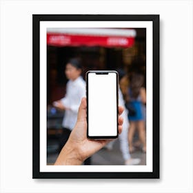 Woman Holding A Smartphone 3 Art Print