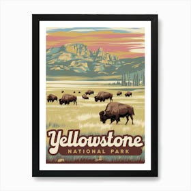 Yellowstone National Park Vintage V 09 Art Print