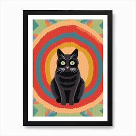 Crochet Cat Vintage Illustration Art Print