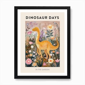 Dinosaur In The Garden Poster 2 Art Print