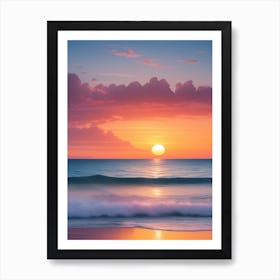 Sunset Over The Ocean 1 Art Print