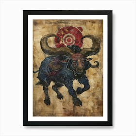 Horned Bull Art Print