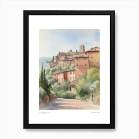 Montepulciano, Tuscany, Italy 1 Watercolour Travel Poster Art Print