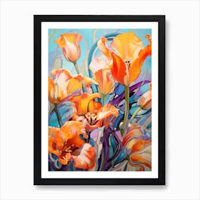 Tulips Art Nouveau Art Print