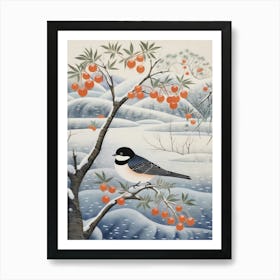 Winter Bird Painting Swallow 1 Art Print