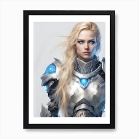 Girl In Armor Art Print