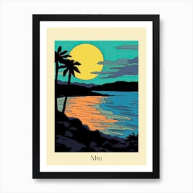 Poster Of Minimal Design Style Of Maui Hawaii, Usa 3 Art Print