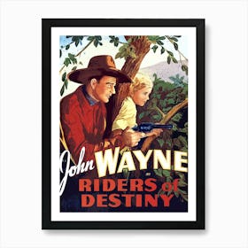 John Wayne, Movie Poster, Riders Of Destiny Art Print