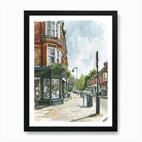 Brent London Borough   Street Watercolour 3 Art Print