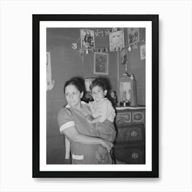 Mexican Mother And Child In Front Of Shrine In Corner Of Room, San Antonio, Texas By Russell Lee Art Print