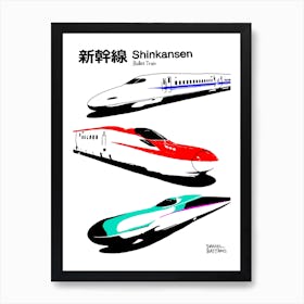 Tokyo Shinkansen Bullet Train Art Print