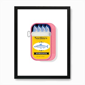 Pink and Yellow Sardines Print Art Print