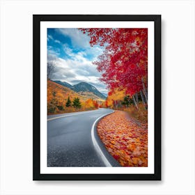 Autumn Road In The Mountains 1 Art Print