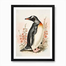 Adlie Penguin Signy Island Vintage Botanical Painting 1 Art Print