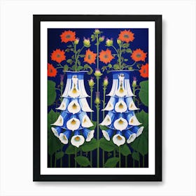 Flower Motif Painting Canterbury Bells 1 Art Print