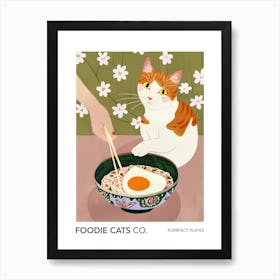 Foodie Cats Co Ramen And Cat Art Print