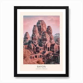 The Bayon Siem Reap Cambodia Travel Poster Art Print