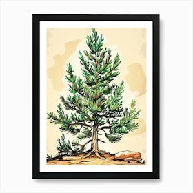 Juniper Tree Storybook Illustration 4 Art Print