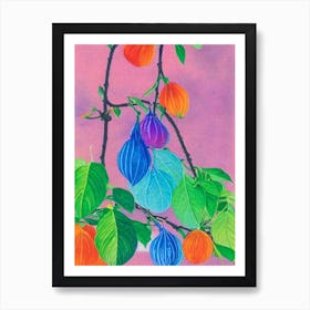 Physalis Risograph Retro Poster Fruit Art Print