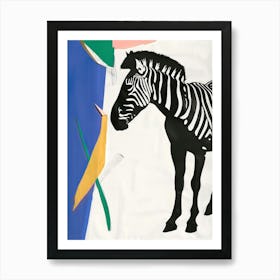 Zebra 2 Cut Out Collage Art Print