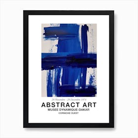 Blue Brush Strokes Abstract 7 Exhibition Poster Art Print