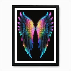 Neon Angel Wings 16 Art Print