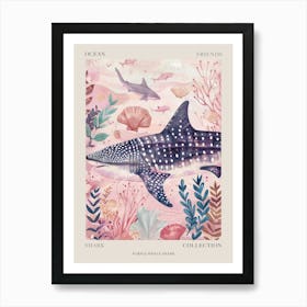 Purple Whale Shark Illustration 2 Poster Art Print