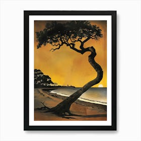 Tree At Sunset Art Print