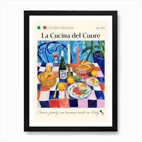 La Cucina Del Cuore Trattoria Italian Poster Food Kitchen Art Print