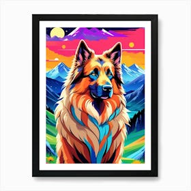 German Shepherd Painting Art Print